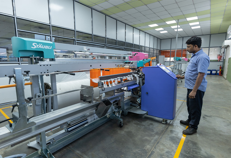 Coating line in operation